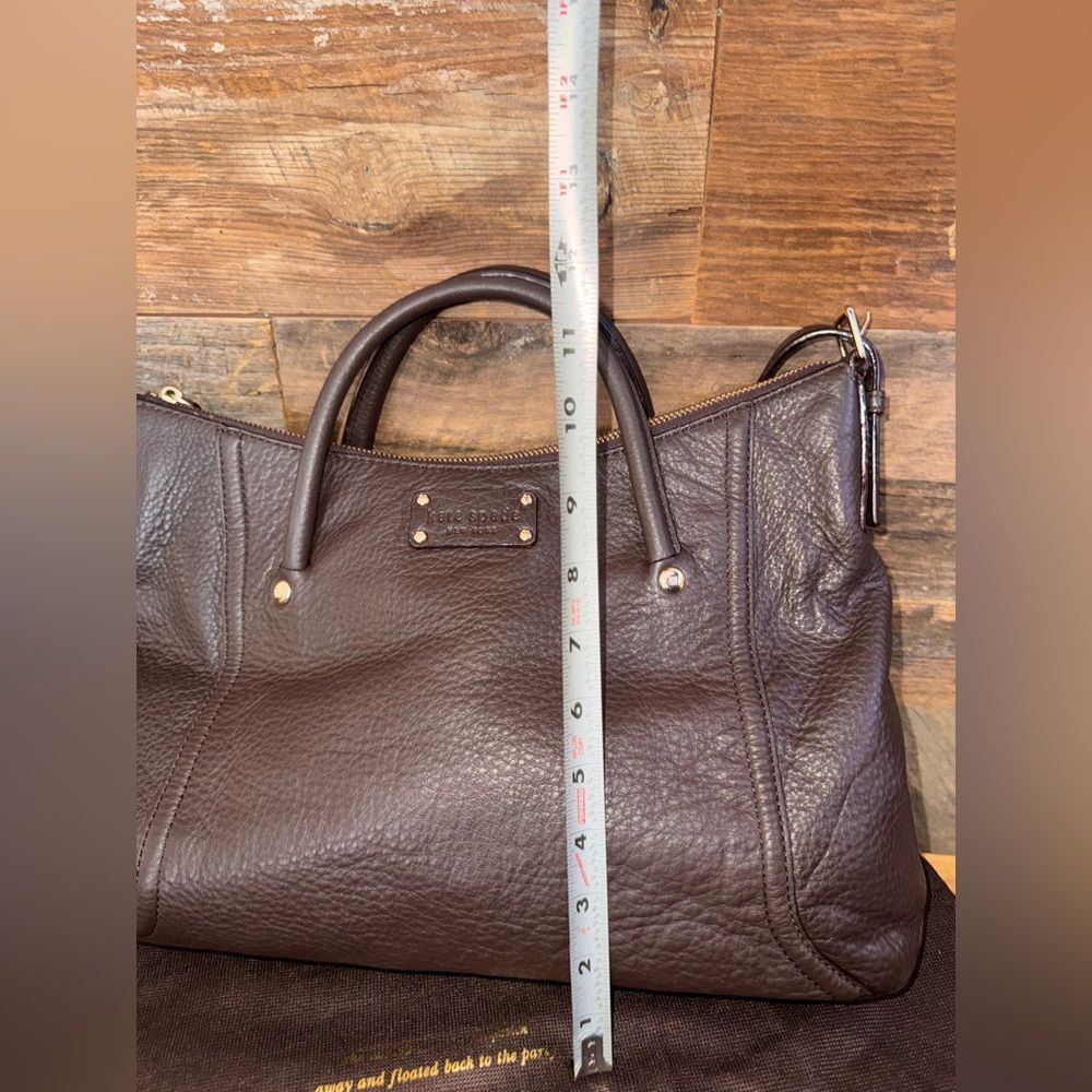 Kate Spade New York Brown Pebbled Leather Berkshire Satchel Bag With Dust Cover - Picture 10 of 12